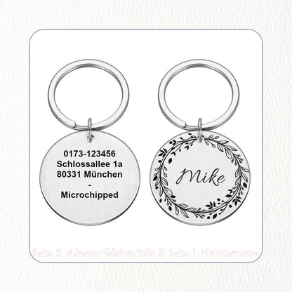 Chril - Schlüsselanhänger Erkennungsmarke fürs Halsband Geschirr Haustier Hund Katze Gravur Bild Name Motiv Pfote Motiv personalisiert individuell personalisiert outdoor Geschenk Weihnachtsgeschenk Familiengeschenk Gravur Edelstahl Liebster Erinnerung bestfriend summer sale winter sale Angebot